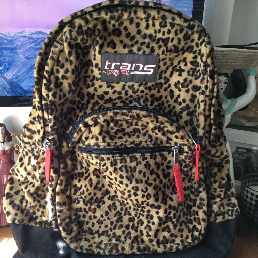 ❤️SOLD❤️ Leopard Velour JanSport Backpack